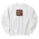 テケテケのポップな錦鯉 Heavyweight Crew Neck Sweatshirt