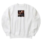 taka-kamikazeの貫禄のあるヒゲの赤ちゃん Heavyweight Crew Neck Sweatshirt