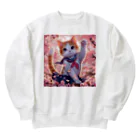 ParadigmStar　パラダイムスターの桜咲く華の学生猫 hana Heavyweight Crew Neck Sweatshirt