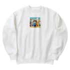 【volleyball online】の猫好きのみなさん必見！愛らしい猫のバレーボールグッズ Heavyweight Crew Neck Sweatshirt