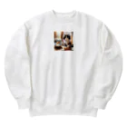 しき設計の仔猫と金魚 Heavyweight Crew Neck Sweatshirt