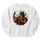 manyou-lab_Ukiyo-eの浮世絵 ド派手侍 Ukiyoe Flamboyant Samurai [UDS-DL-SR001-0010] Heavyweight Crew Neck Sweatshirt