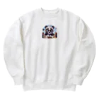 ぺけぽんオリジナルグッズのお勉強中のパンダ Heavyweight Crew Neck Sweatshirt