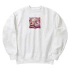 amxafukのふわふわマシュマロかわいいプリン Heavyweight Crew Neck Sweatshirt