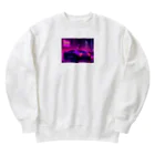 shell_hutの闇夜の中、主人公が追手から逃げるために猛スピードで運転している車 Heavyweight Crew Neck Sweatshirt