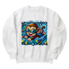 アニマルキャラクターショップのSwimming monkey Heavyweight Crew Neck Sweatshirt