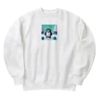 ulyssespomatsの冒険しているペンギン Heavyweight Crew Neck Sweatshirt