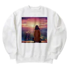 241028mada-mumeinadezaina-の女性の後ろ姿 Heavyweight Crew Neck Sweatshirt