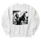 sakura1031のダジャレ仏像シリーズ・投げる像 Heavyweight Crew Neck Sweatshirt