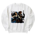 Lovers-chapelの「男」と「女」が拳銃を手に Heavyweight Crew Neck Sweatshirt