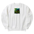 「動物ミリ屋」の新緑の癒し Heavyweight Crew Neck Sweatshirt