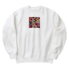 NATSUMAKITSUNEの北欧風　花柄　マリメッコ風 Heavyweight Crew Neck Sweatshirt