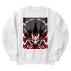 ZZRR12の闘志の炎、愛を捨てた狐の瞳 Heavyweight Crew Neck Sweatshirt