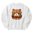 ゆるきゃら製作所の猫バーガー Heavyweight Crew Neck Sweatshirt