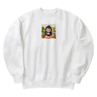 星パンダショップのほっこりコーヒーごりら君 Heavyweight Crew Neck Sweatshirt