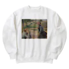 世界美術商店の2人の若い農夫 / Two Young Peasant Women Heavyweight Crew Neck Sweatshirt