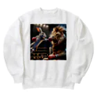 Laugh-Tのウサギとライオンのボクシング Heavyweight Crew Neck Sweatshirt