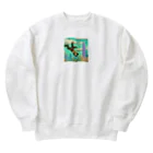 yuhi04のスカイダイビングの冒険猿 Heavyweight Crew Neck Sweatshirt