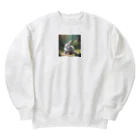 hibiscus_7のおっとりな白うさぎ Heavyweight Crew Neck Sweatshirt