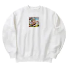 天使の館の琴を奏でる天使 Heavyweight Crew Neck Sweatshirt