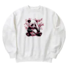 waterpandaのパンダと桜 Heavyweight Crew Neck Sweatshirt