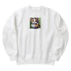 雪売店のマグカップかくれんぼ猫 Heavyweight Crew Neck Sweatshirt