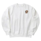 WANnyanDesign 犬猫イラストレーターのトイプードル（口元白） Heavyweight Crew Neck Sweatshirt