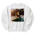 RAKICHIのドラゴンがサーフィンをしています Heavyweight Crew Neck Sweatshirt