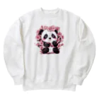 waterpandaの満開桜とパンダ Heavyweight Crew Neck Sweatshirt