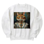 esmeralda64のパライバトルマリンの瞳の猫 Heavyweight Crew Neck Sweatshirt