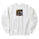 ISAACの自転車にのるジャックラッセル Heavyweight Crew Neck Sweatshirt