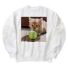 SkyBlueのもふもふな子猫 Heavyweight Crew Neck Sweatshirt