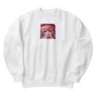 asanonnのリボン付きヘッドバンドな女の子 Heavyweight Crew Neck Sweatshirt