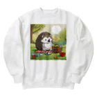 paparattyoのピクニックを楽しむハリネズミ Heavyweight Crew Neck Sweatshirt