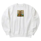 クロスクリエイティブの 蜂蜜を集めているトラ Heavyweight Crew Neck Sweatshirt