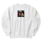 ODDS-345のぬいぐるみと格闘するパグ Heavyweight Crew Neck Sweatshirt