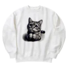 Amyaymのおねだり猫 Heavyweight Crew Neck Sweatshirt