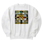 alphabet stained glassのstained glass N Heavyweight Crew Neck Sweatshirt