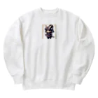 戦国時代マニアのデフォルメ島津義弘君 Heavyweight Crew Neck Sweatshirt