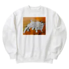 Yoshico-1655の幸せな夢をみる仔猫たち・油絵 Heavyweight Crew Neck Sweatshirt