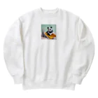 gigaグッズの滑り台で遊ぶ折り紙パンダ Heavyweight Crew Neck Sweatshirt