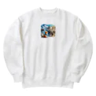 えほんのふんわりぺーじのフクの時間旅行 Heavyweight Crew Neck Sweatshirt