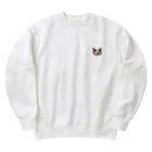 にゃんにゃん工房の上目遣いにゃん Heavyweight Crew Neck Sweatshirt