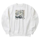 bigbamboofamilyの月と黒狐　そのニ Heavyweight Crew Neck Sweatshirt