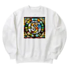 alphabet stained glassのstained glass S Heavyweight Crew Neck Sweatshirt