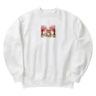 音楽ルー106の親子ネコ Heavyweight Crew Neck Sweatshirt