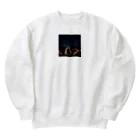 araiguma_shopの星を眺めているアライグマ Heavyweight Crew Neck Sweatshirt