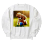 kaakanchan7のトイプードルのさんちゃん遊び疲れた Heavyweight Crew Neck Sweatshirt