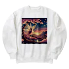 風光と妖精の桜と光の妖精 Heavyweight Crew Neck Sweatshirt