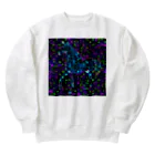 水草のデジタルでアートな馬 Ⅱ Heavyweight Crew Neck Sweatshirt